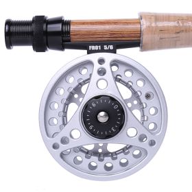 Kylebooker Fly Fishing Reel Large Arbor with Aluminum Body Fly Reel 3/4wt 5/6wt 7/8wt - Silver - 7/8wt