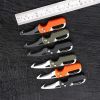 Multitool Keychain Knife; Small Pocket Box/Strap Cutter; Razor Sharp Serrated Blade And Paratrooper Hook; EDC Folding Knives - [Orange+White]*2+[Black
