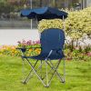 Portable Folding Beach Canopy Chair with Cup Holders - Blue