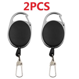 2pcs/4pcs Retractable Key Chain Reel Badge Holder Fly Fishing Zinger Retractor With Quick Release Spring Clip Fishing Accessories - DY05-2 PCS