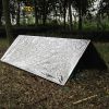 Windproof Emergency Thermal Blanket; Waterproof Survive First Aid Kit For Outdoor Camping Hiking; 130*210 - Silvery