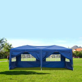 20''x10''(3 x 6m) Four Windows Practical Waterproof Folding Tent Blue XH - 20''x10''