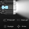 Multi-function LED Display Flashlight; 4-Mode Brightness Adjustment For Outdoor Emergency Use - Black