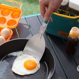 Outdoor folding frying spatula camping portable 304 stainless steel rice spatula barbecue picnic tableware hiking travel funnel - Rice Spatula