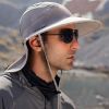 Wide Brim Sun Screen Hat With Neck Flap; Adjustable Waterproof Quick-drying Outdoor Hiking Fishing Cap For Men Women - Dark Gray