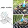1pc Stainless Steel Vegetable BBQ Grilling Basket; Easy To Clean Grill Basket; Grill Accessories; Portable Folding Fish Grilling Basket With Removable