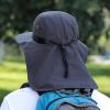 Wide Brim Sun Screen Hat With Neck Flap; Adjustable Waterproof Quick-drying Outdoor Hiking Fishing Cap For Men Women - Black - 58-60cm/22.83-23.62in