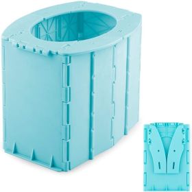 1pc Portable Folding Toilet Urinal For Camping Travel - Blue