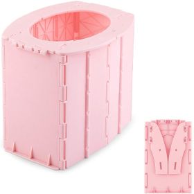 1pc Portable Folding Toilet Urinal For Camping Travel - Pink