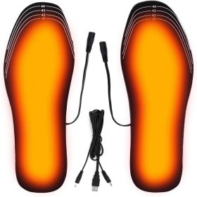 USB Chargeable Heating Insoles; Warm Shoe Insert For Winter Outdoor Activities - Black - Size Scalable (35-45)