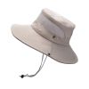 Bucket Hat Summer Men Women Fishing Boonie Hats UV Protection Long Large Wide Brim Hiking Sun Hat Outdoor Cap - Beige