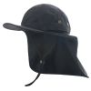 Wide Brim Sun Screen Hat With Neck Flap; Adjustable Waterproof Quick-drying Outdoor Hiking Fishing Cap For Men Women - Black - 58-60cm/22.83-23.62in
