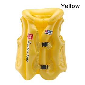1pc Inflatable Floating Life Vest; Life Jacket For Swimming Pool Beach Kids Children - Yellow