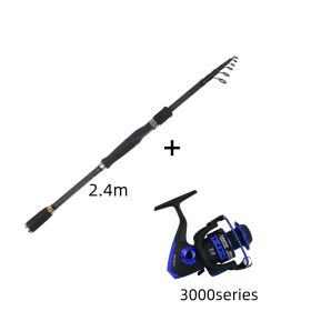 Telescopic rod fishing rod (Option: Straight handle set-2.4m)